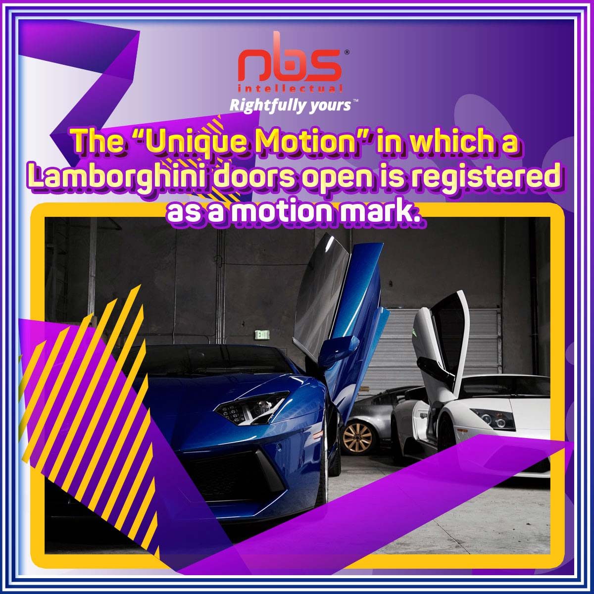 The "Unique Motion" in which a Lamborghini doors open is registered as